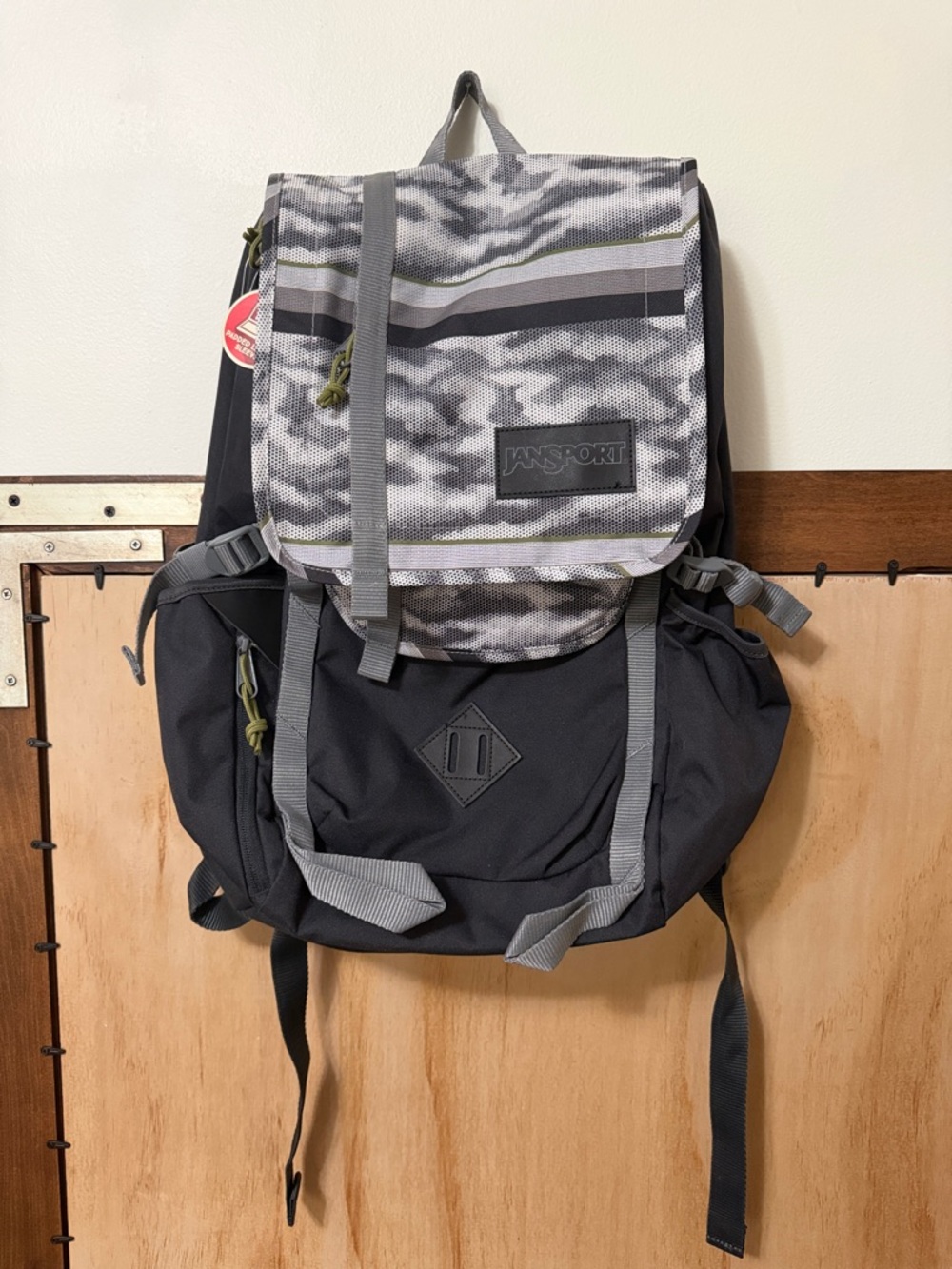 Jansport Black and Gray Camouflage Laptop Backpack